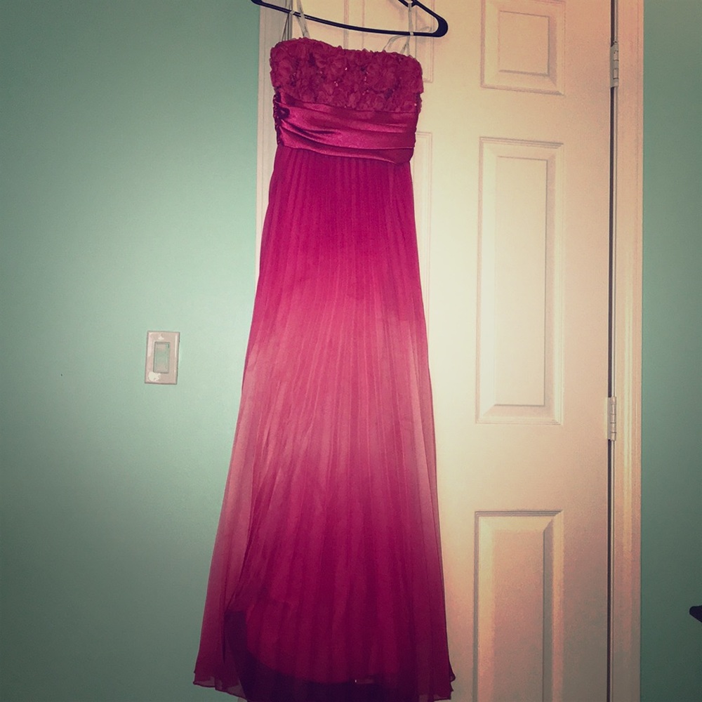 ombre pink prom dress